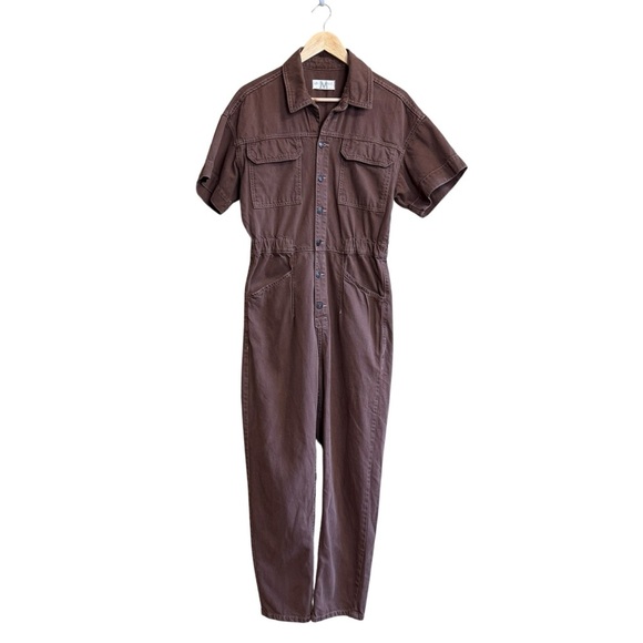 Free People Marci Short Sleeve Jumpsuit. Pinecone Brown #1677 - Picture 4 of 8